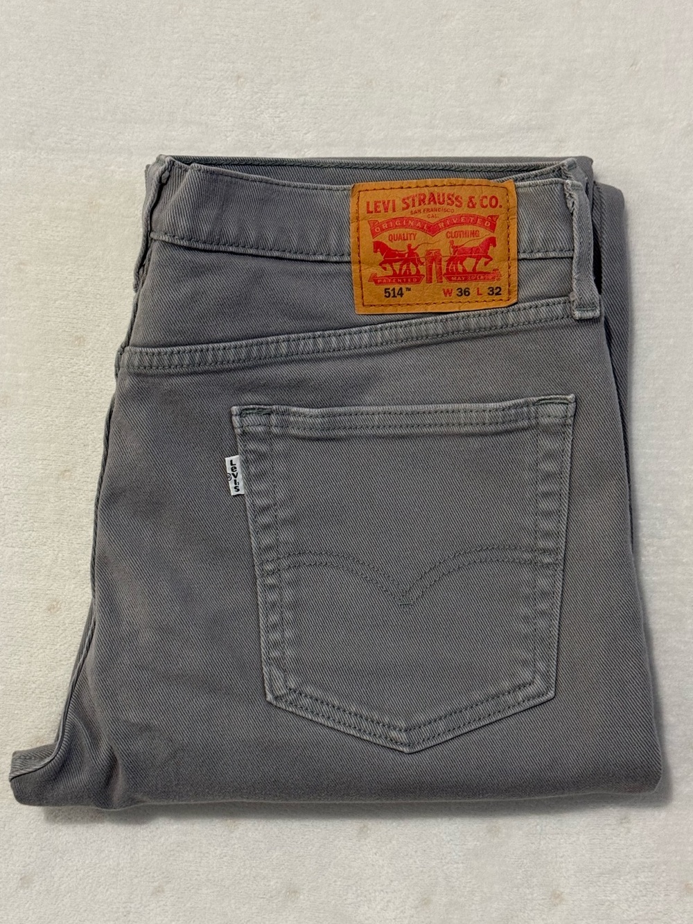 Levi Strauss & Co. 514 Straight Leg Gray Jeans Mens 36x32